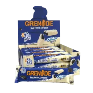Grenade Protein Bar 60G (12 Bar) - Oreo White Chocolate جرينيد بروتين بار 60غ (12 بار) - وايت اوريو